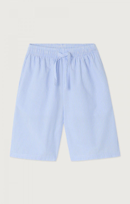American Vintage - kurze Kindershorts in hellblau weiss gestreift Eluarbird