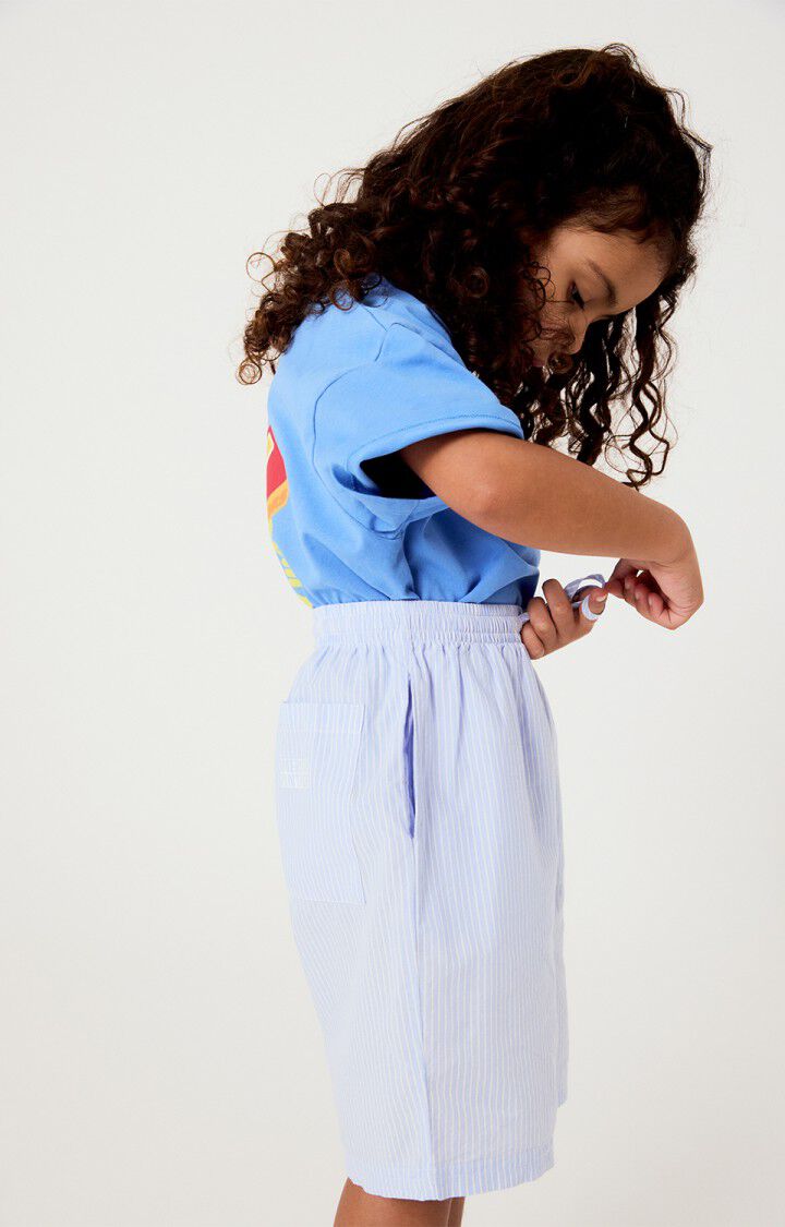 American Vintage - kurze Kindershorts in hellblau weiss gestreift Eluarbird