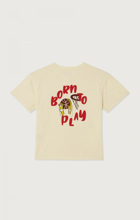 American Vintage - Kinder Kurzarm T-Shirt in Vizvalley in Buttermilk