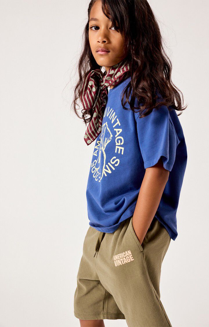 American Vintage - kurzes Kinder T-Shirt Vizvalley in Blau mit Print