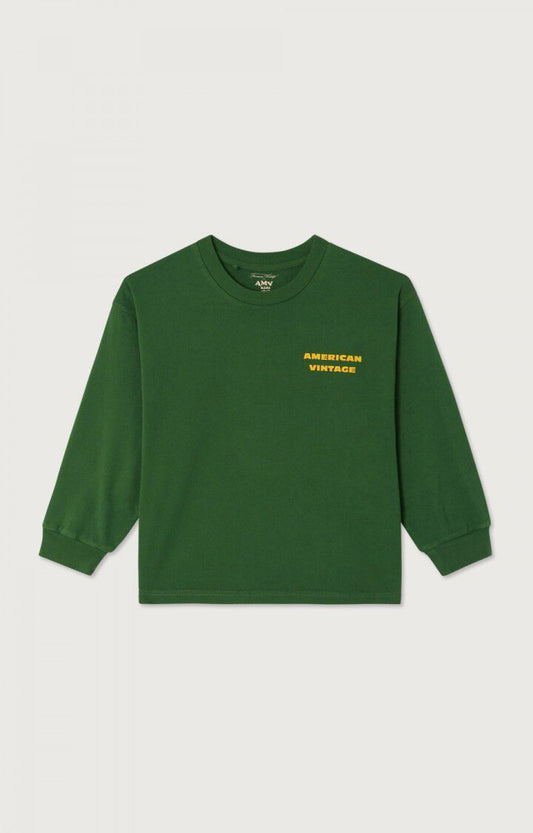 American Vintage - Longsleeve für Kids Fizvalley in Vintage Grün