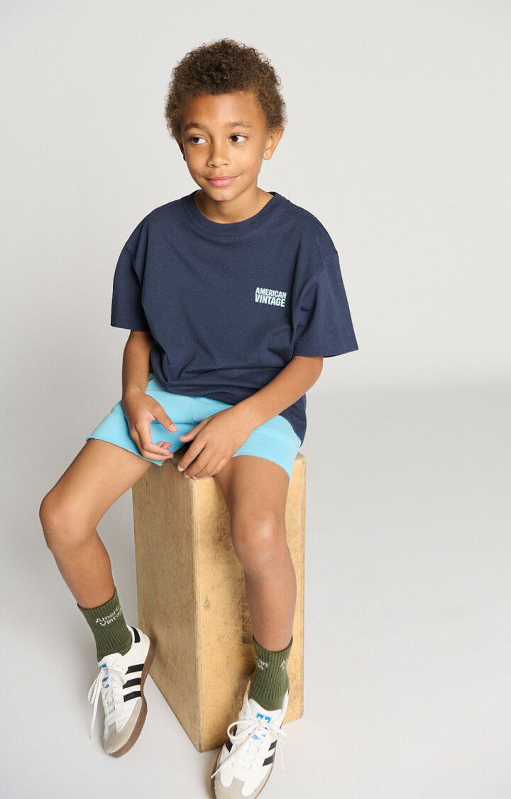 American Vintage - Shirt in Vintage Gixy in dunkelblau mit Druck in Mint