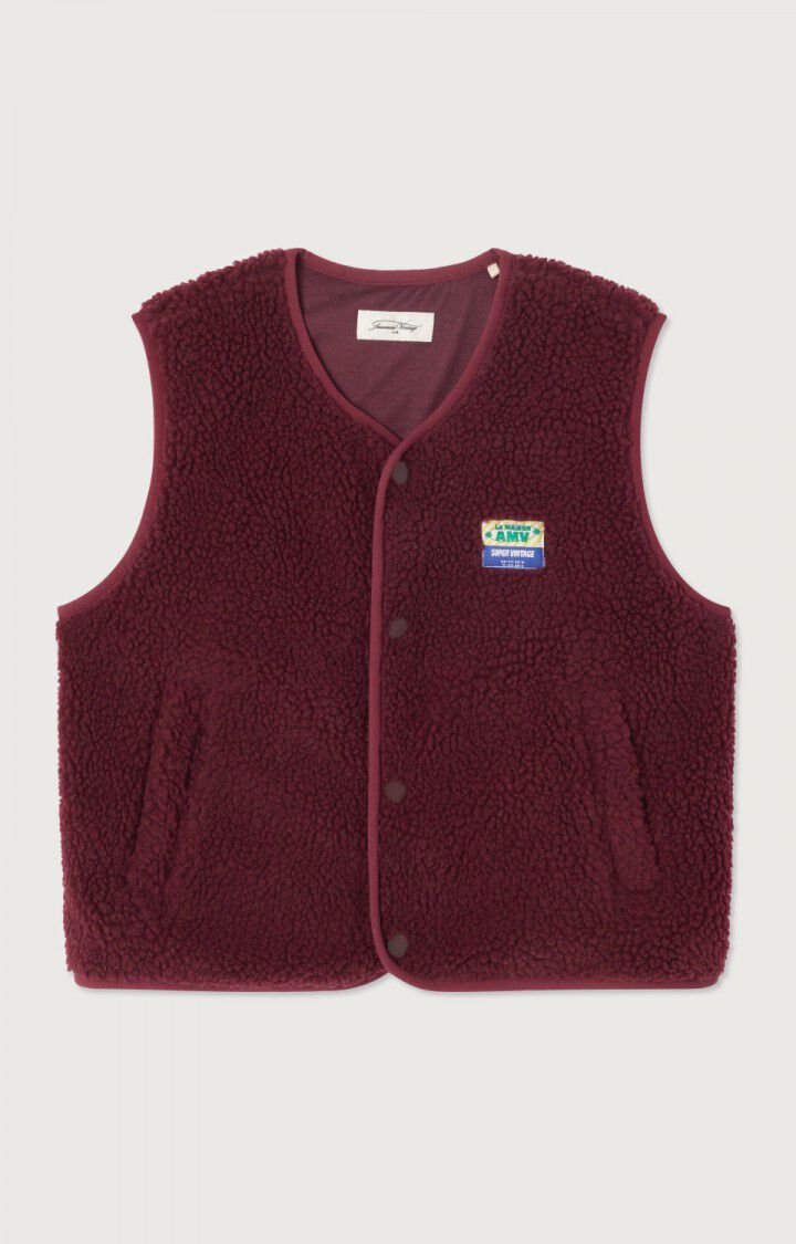 American Vintage - Kinder Teddy Weste in Burgund weinrot