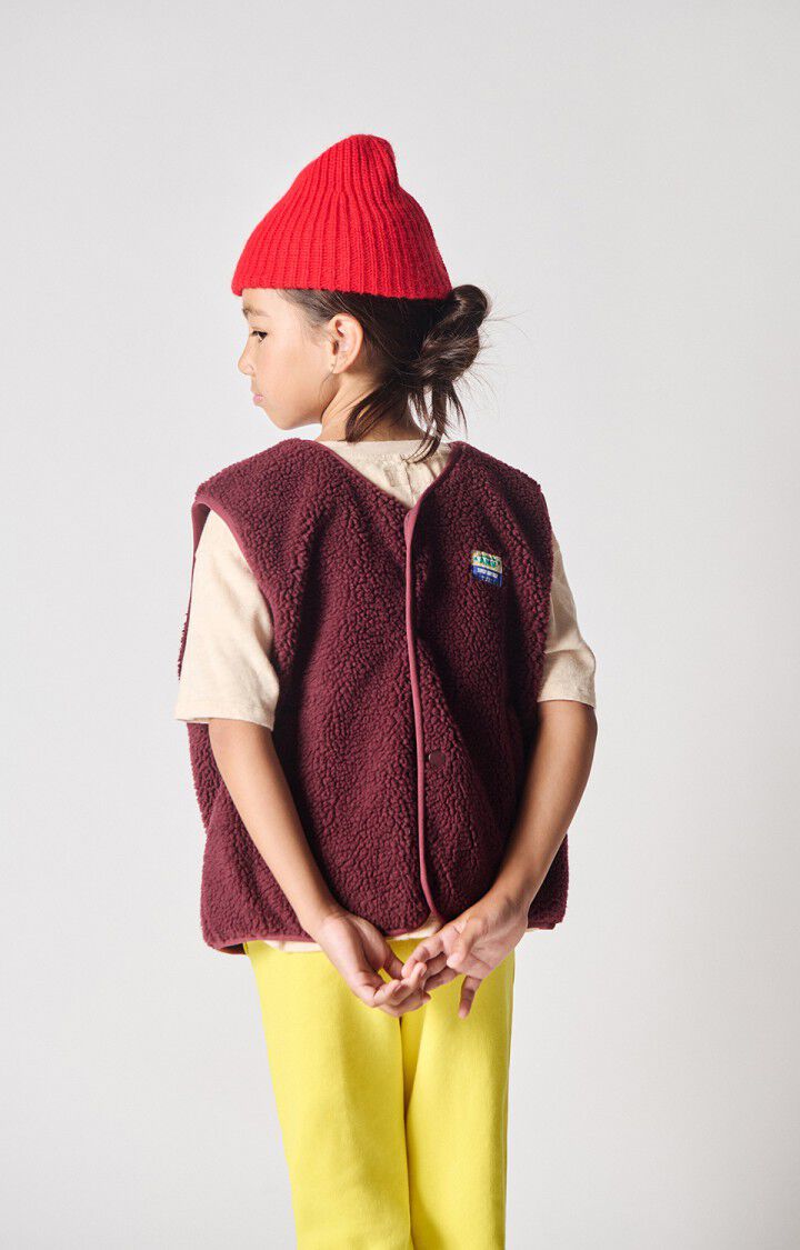 American Vintage - Kinder Teddy Weste in Burgund weinrot