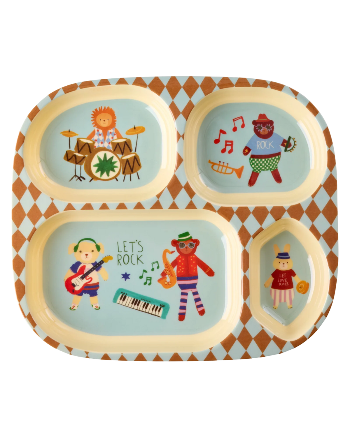 Rice - Kinderteller mit 4 Einteilung in Mint Musikband