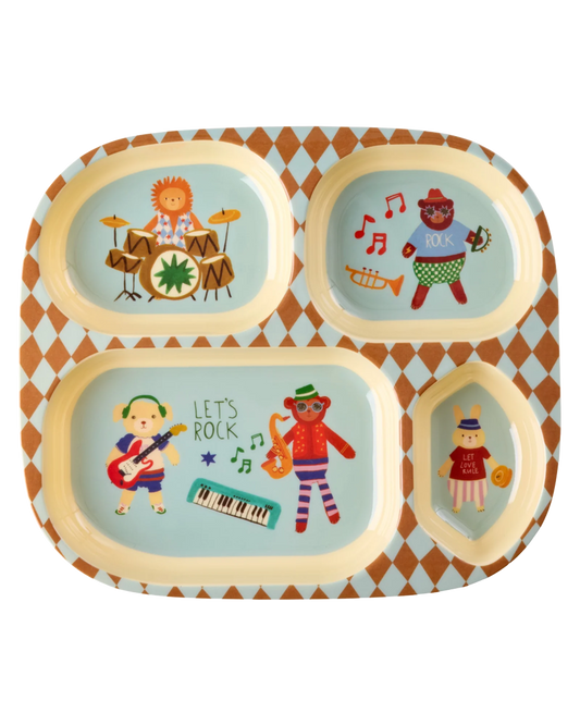 Rice - Kinderteller mit 4 Einteilung in Mint Musikband