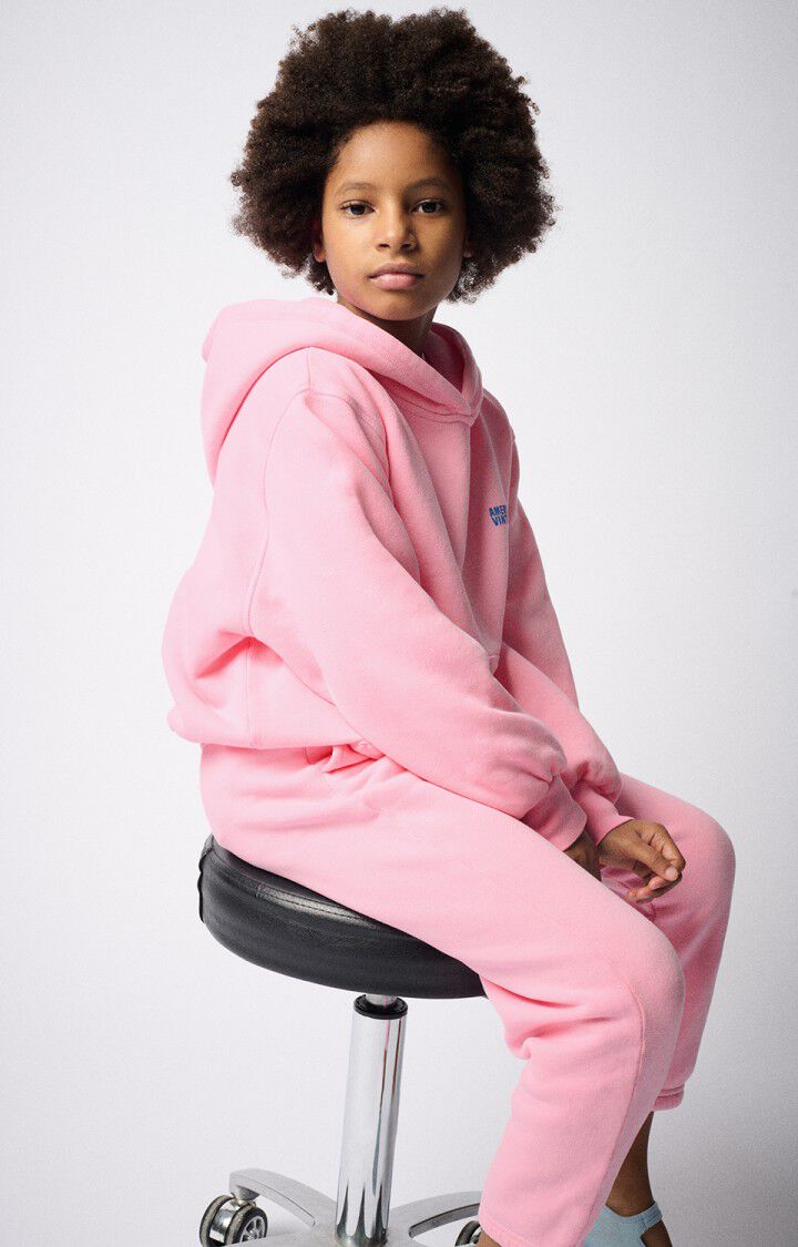 American Vintage  - Kinder Hoodie in Zuckerweatte Pink Modell Izubird