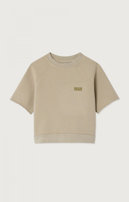 American Vintage - kurzes Sweatshirt in Salbei Izubird
