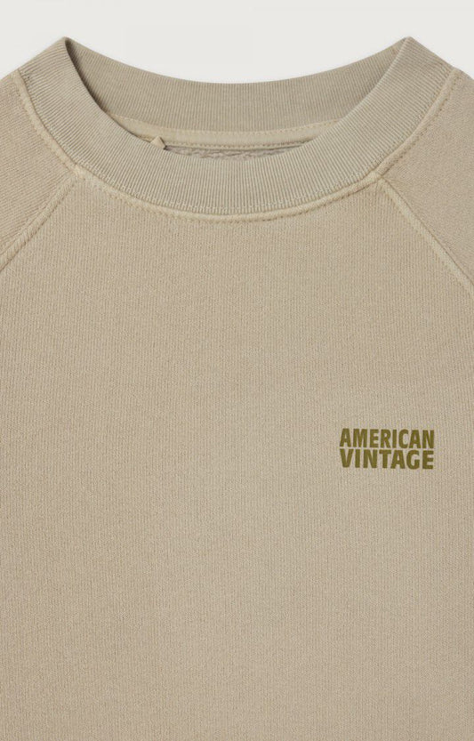 American Vintage - kurzes Sweatshirt in Salbei Izubird