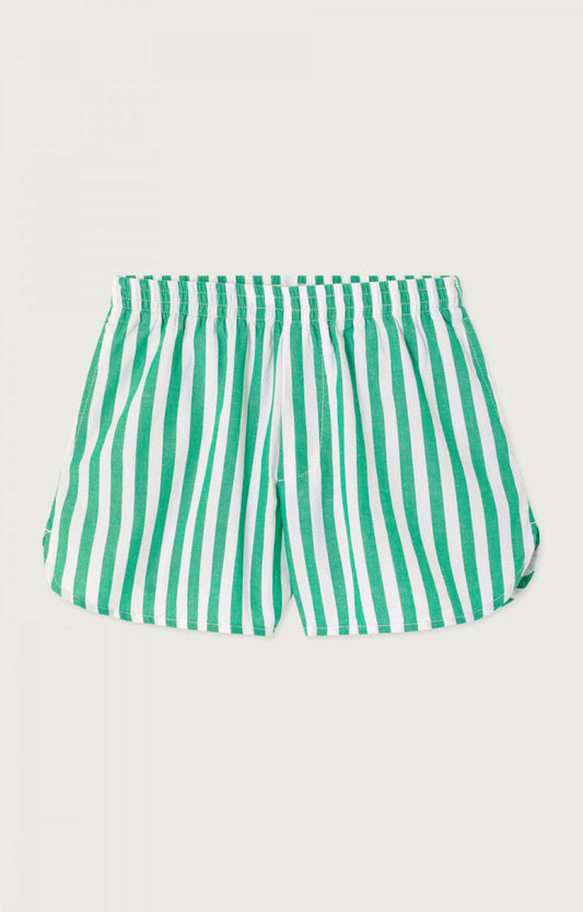 American Vintage - kurze Kinder Shorts gestreift in grün weiss Vextown