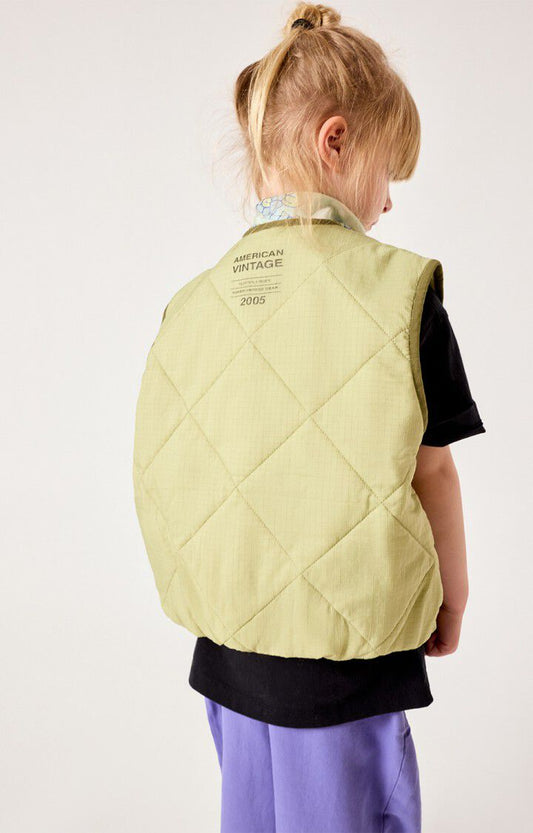 American Vintage - Kinder Puffy Weste Yupibam in Farbe Reptilgün