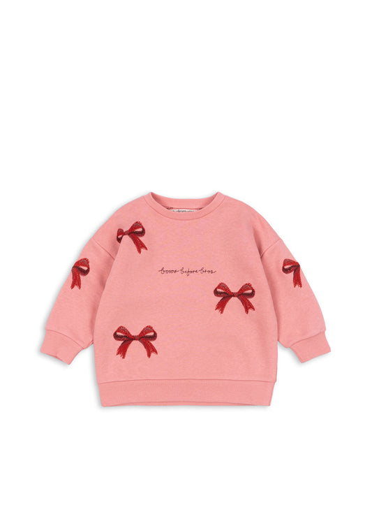 Konges Sløjd - Lou Sweatshirt in Rosa Bow Strawberry Ice