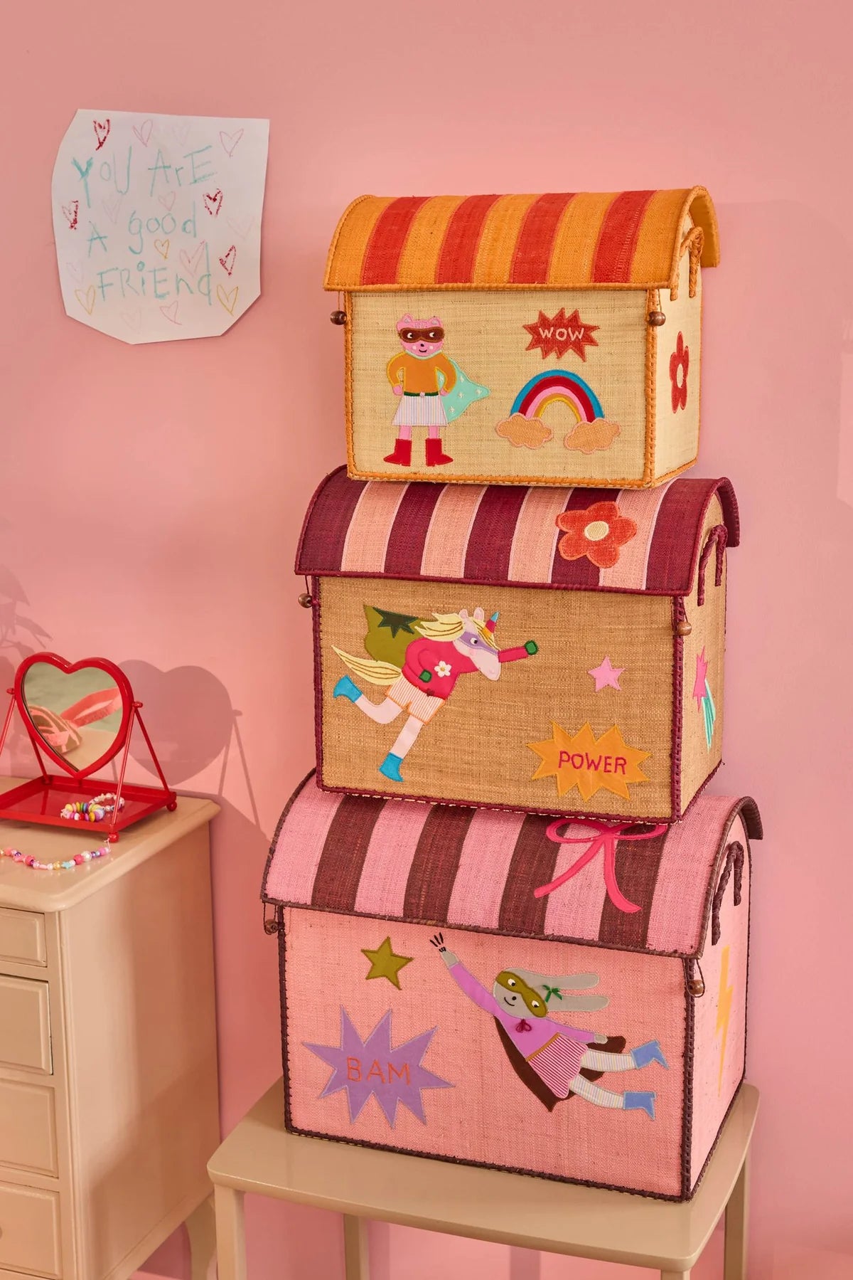 Rice - Aufbewahrungskisten Super Hero Pink PRE ORDER