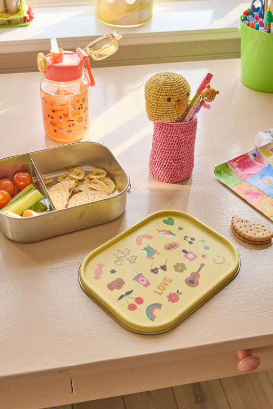 Rice - Lunchbox aus Edelstahl in Hellgelb Unicorn Bunt