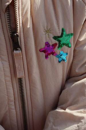 Konges Sløjd - Juno Bomber Jacke  in Blau mit Glitzer Schwan