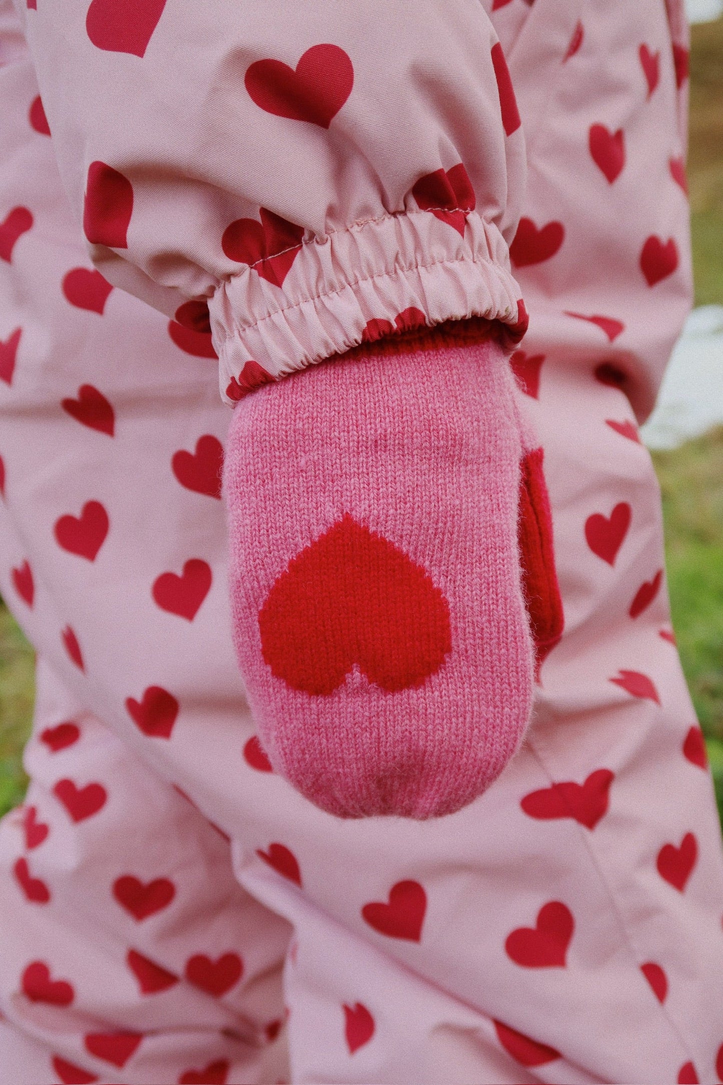 Konges Slojd - Colette Baby Strickhandschuhe in Pink / Rot