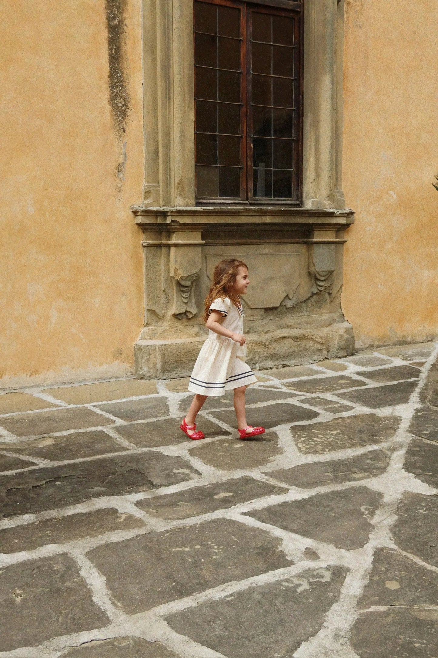 Konges Sløjd - Allie Matrosenkleid in Creme weiss blau / rot