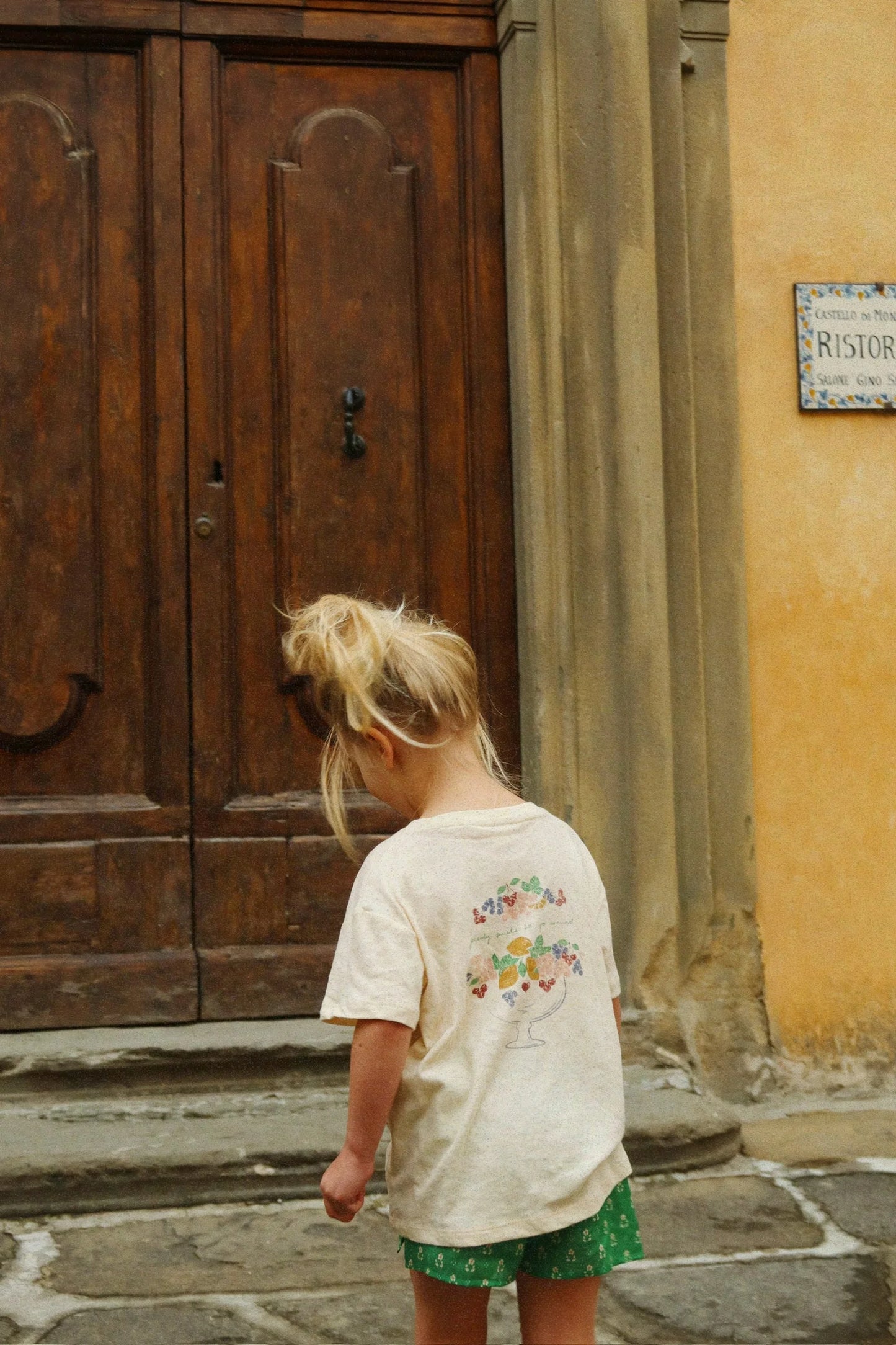 Konges Sløjd -Era Shirt Kurzarm in Weiss mit Print aus 100 % Biobaumwolle