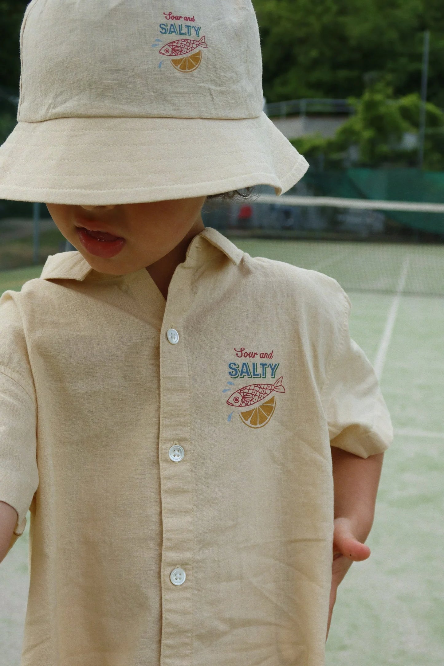 Konges Sløjd - Franzen Leinen Hemd Kurzarm in Buttermilk Gelb