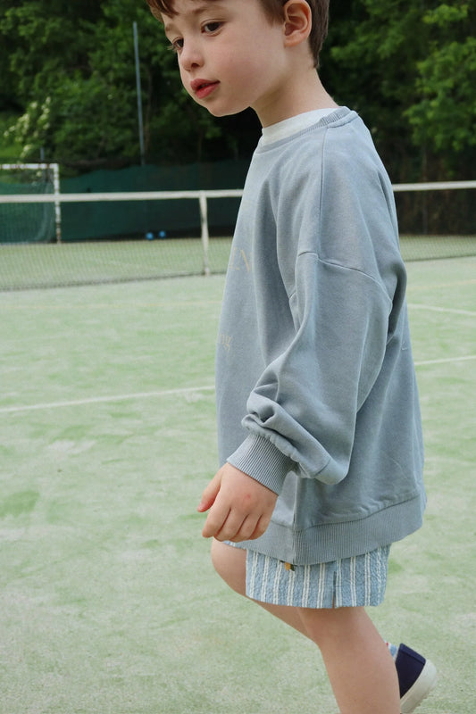 Konges - Lai Sweater taubenblau mit Print Fussball