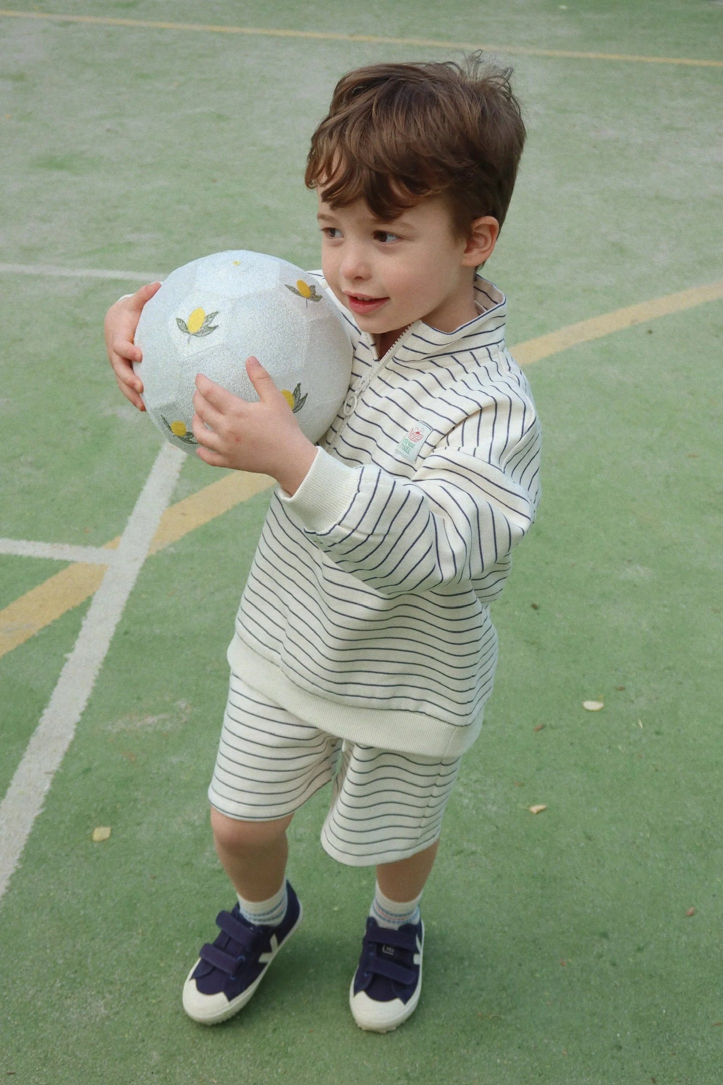 Konges Sløjd - Lou Sweatshirt in gestreift mit Stehkragen 100 % Biobaumwolle