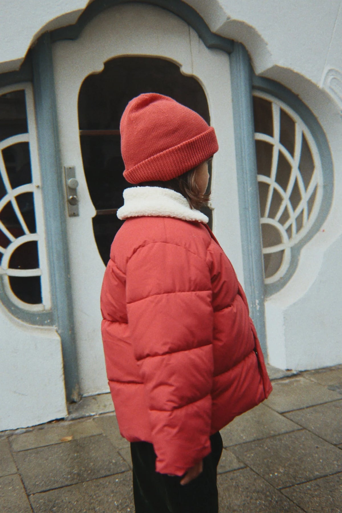 Konges Slojd - Avely Kinder Mütze in Rot aus 100 % Biobaumwolle