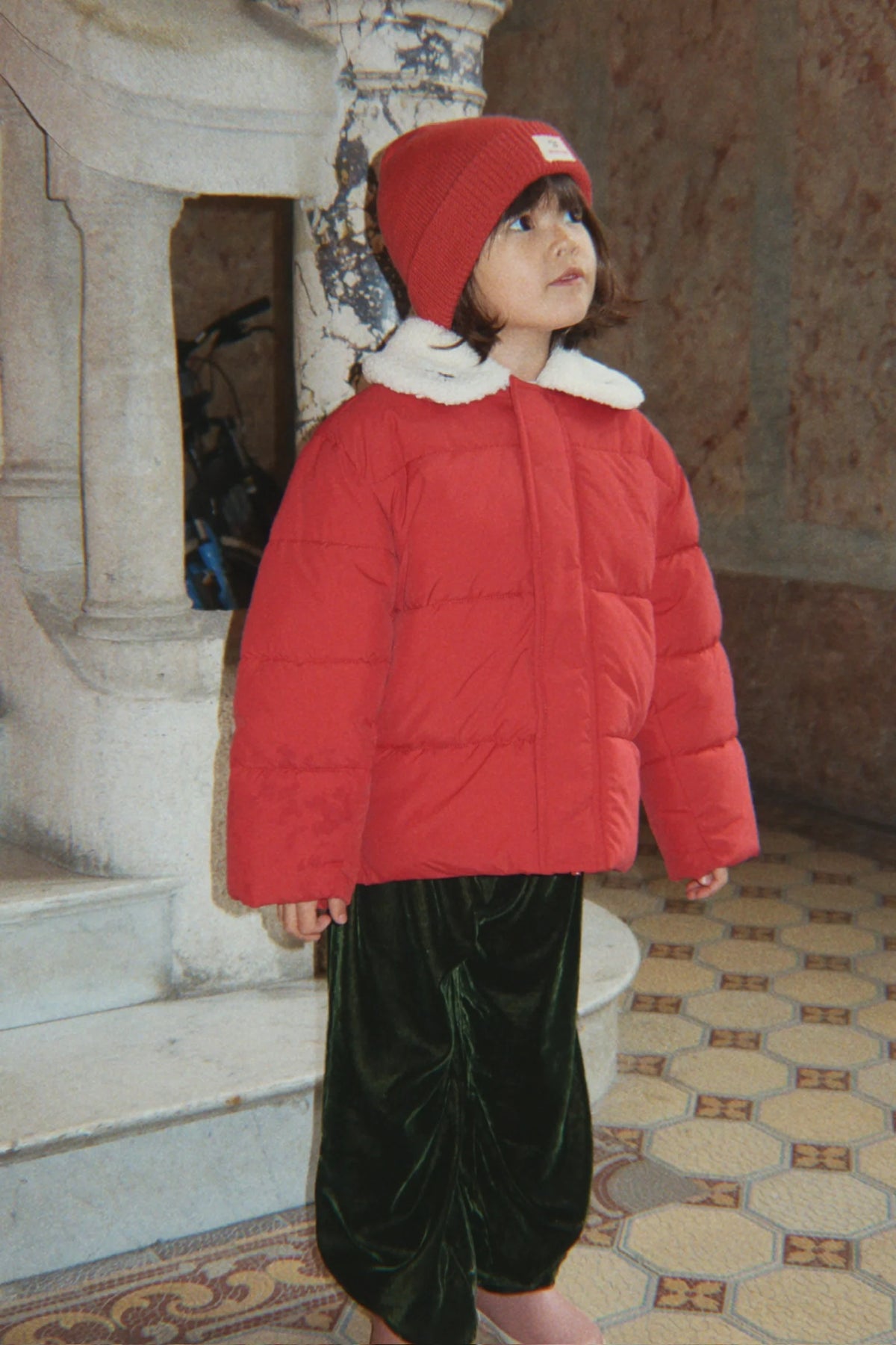 Konges Slojd - Avely Kinder Mütze in Rot aus 100 % Biobaumwolle