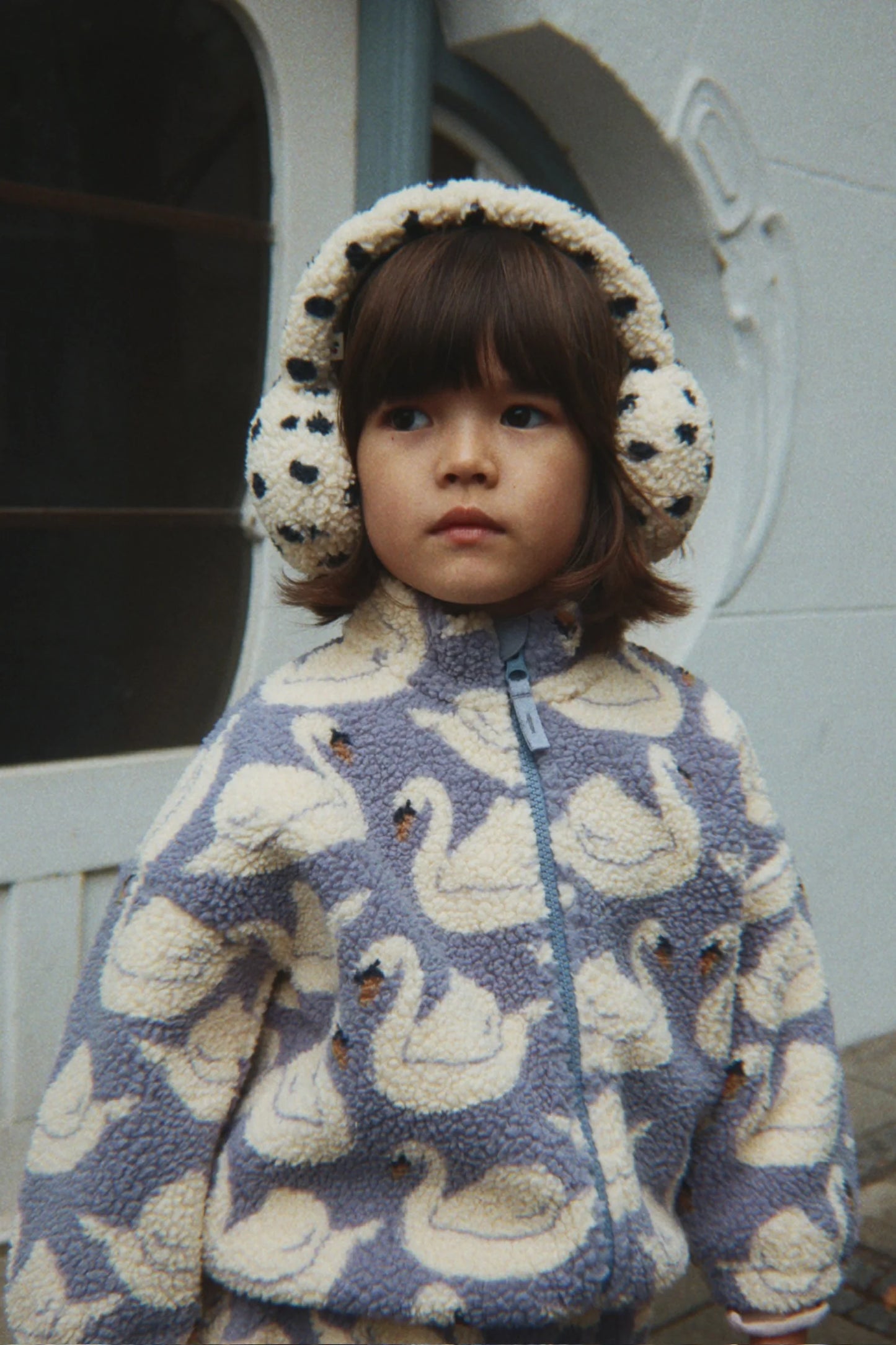 Konges Slojd - Jody Kinder Teddy Fleece Jacke mit Schwan PRE ORDER