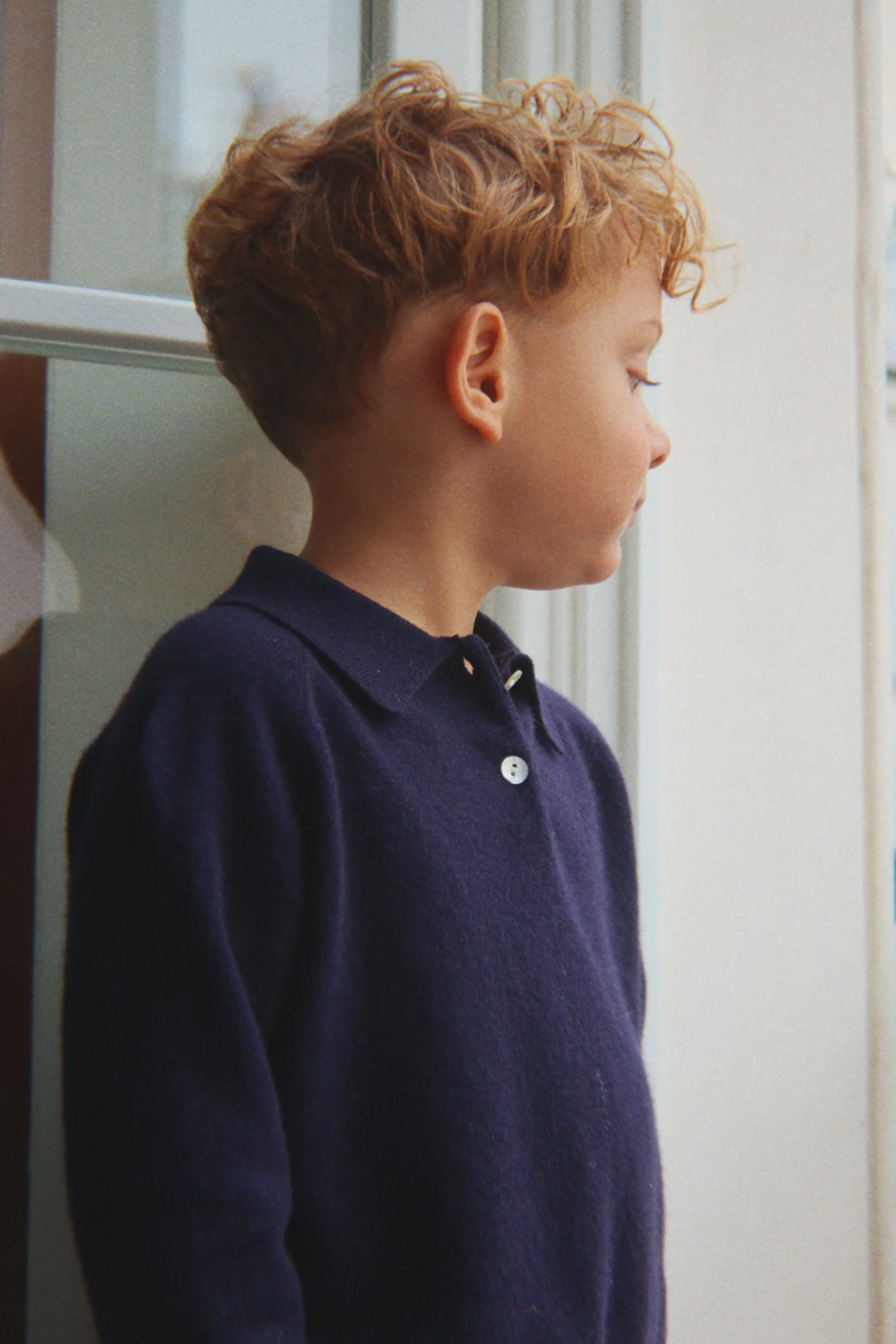 Konges Slojd - Basi Kinder Polo Pullover aus 100 % Wolle in Dunkelblau