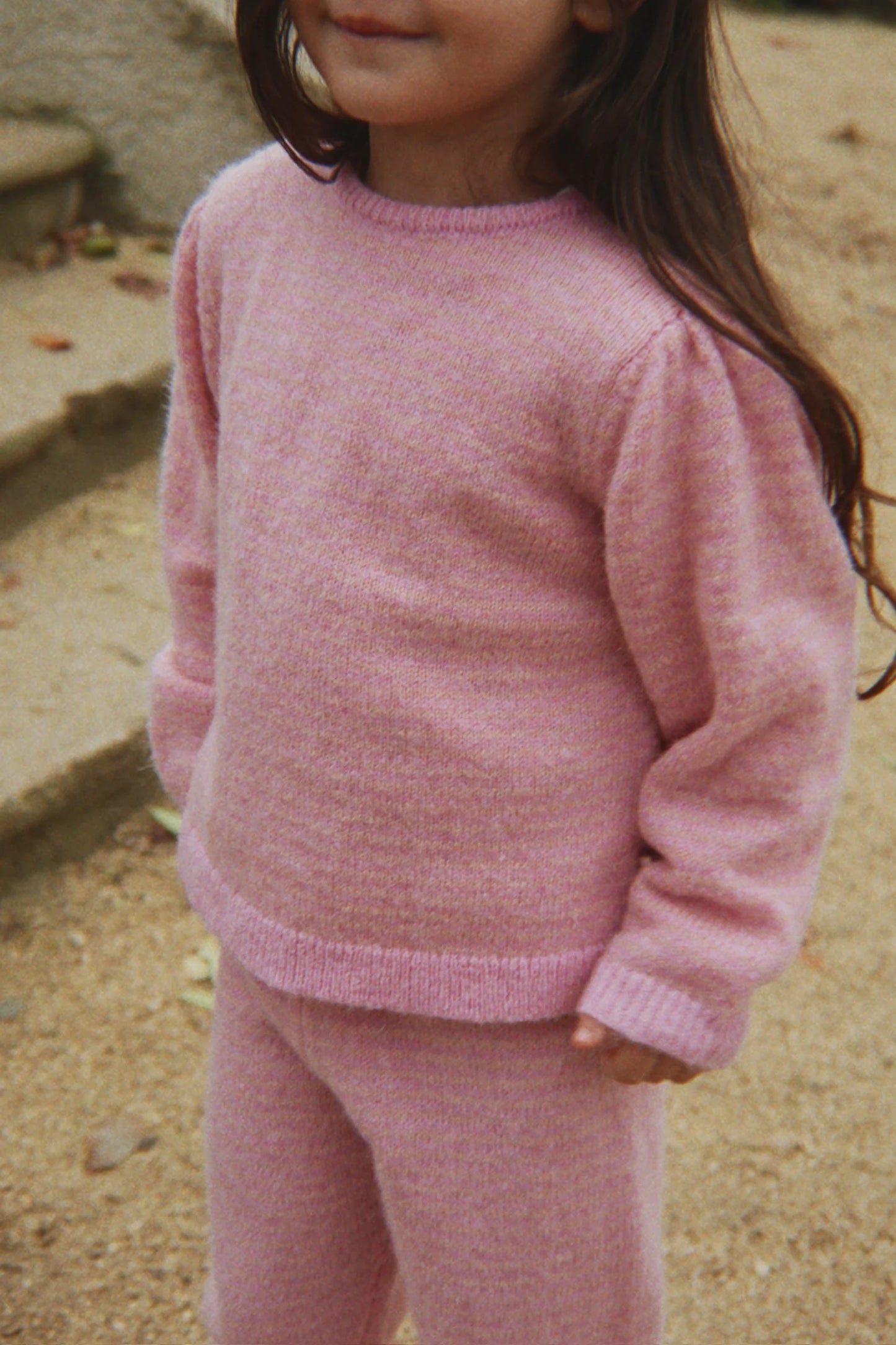 Konges Slojd - Berle Kinder Strick Pullover in Rosa / Flieder aus Wolle