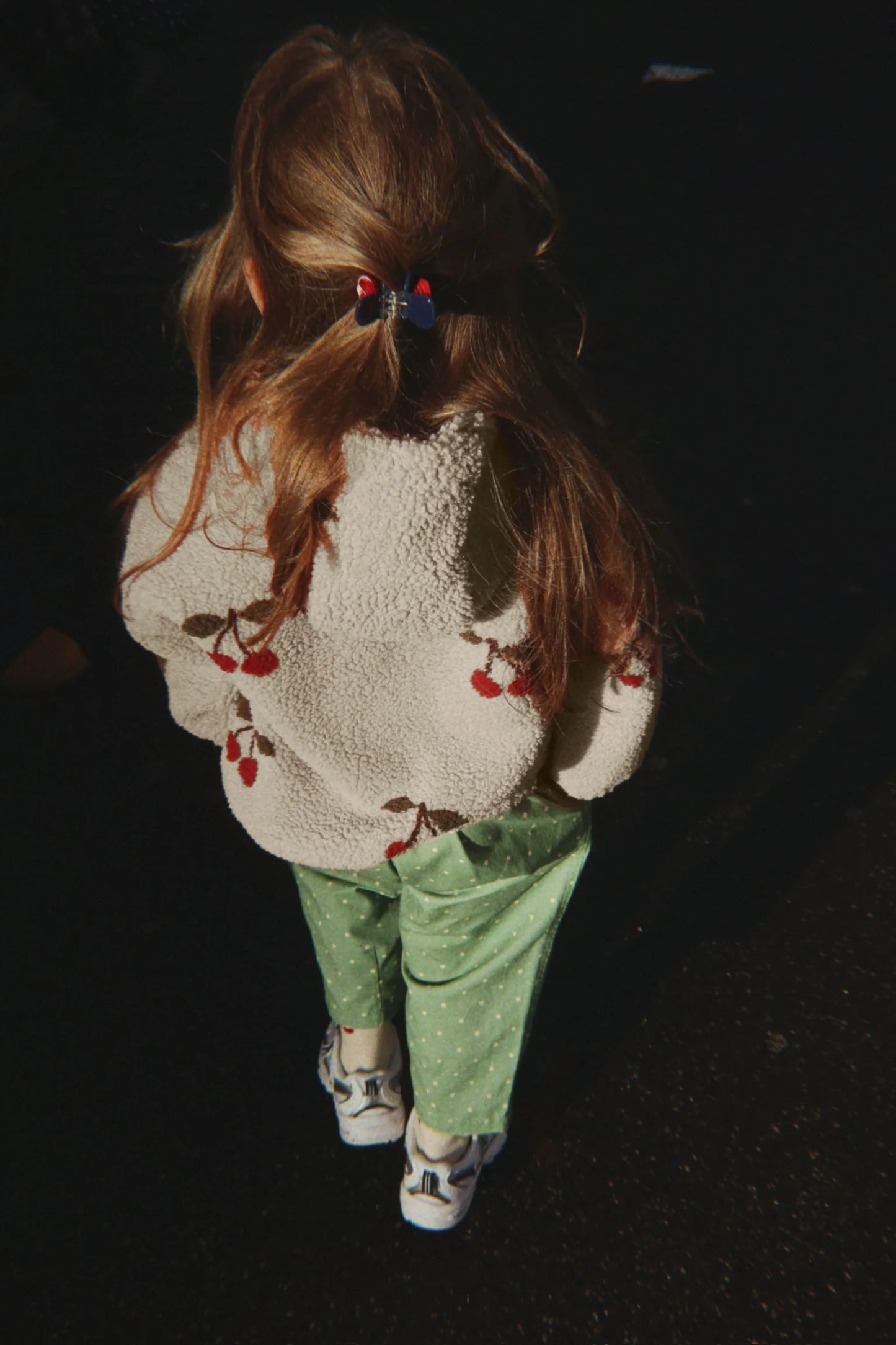 Konges Slojd -  Jody Teddy Kinder Jacke mit Kirschen und Kapuze