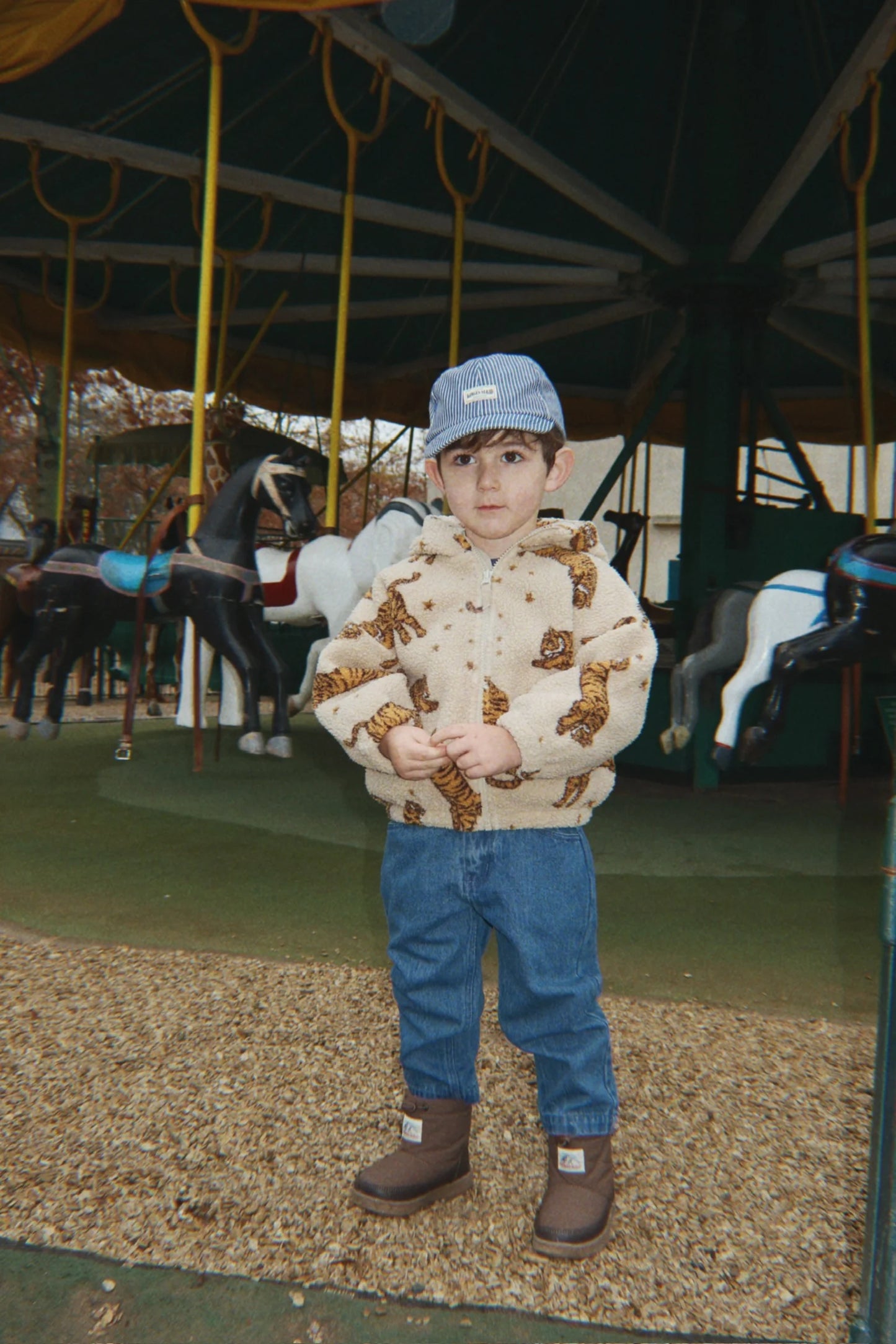 Konges Slojd -  Jody Teddy Kinder Jacke mit Tigern mit Kapuze