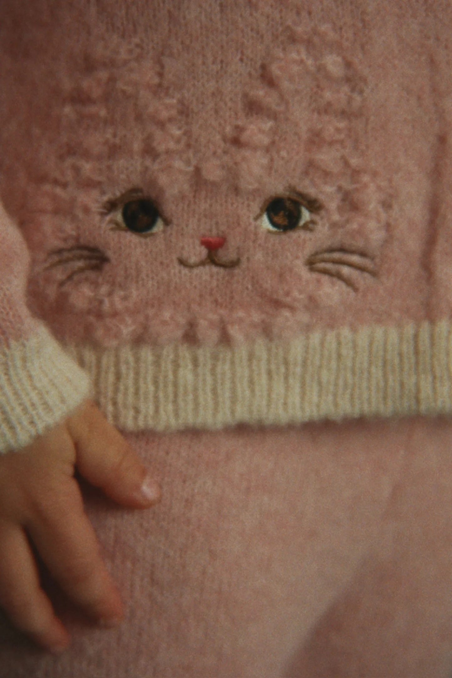 Konges Slojd - Kitty Kinder Strickjacke in Silber Pink aus Wolle