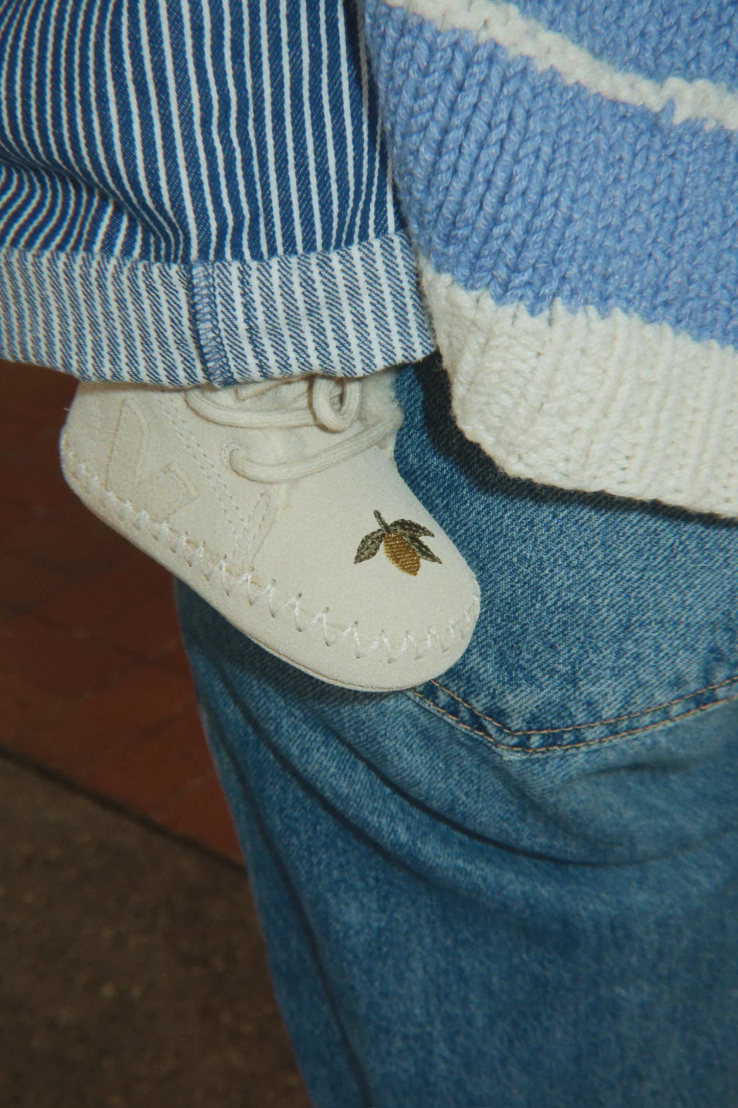 Konges Slojd - Veja x Konges Babyschuh in Beige mit Zitrone