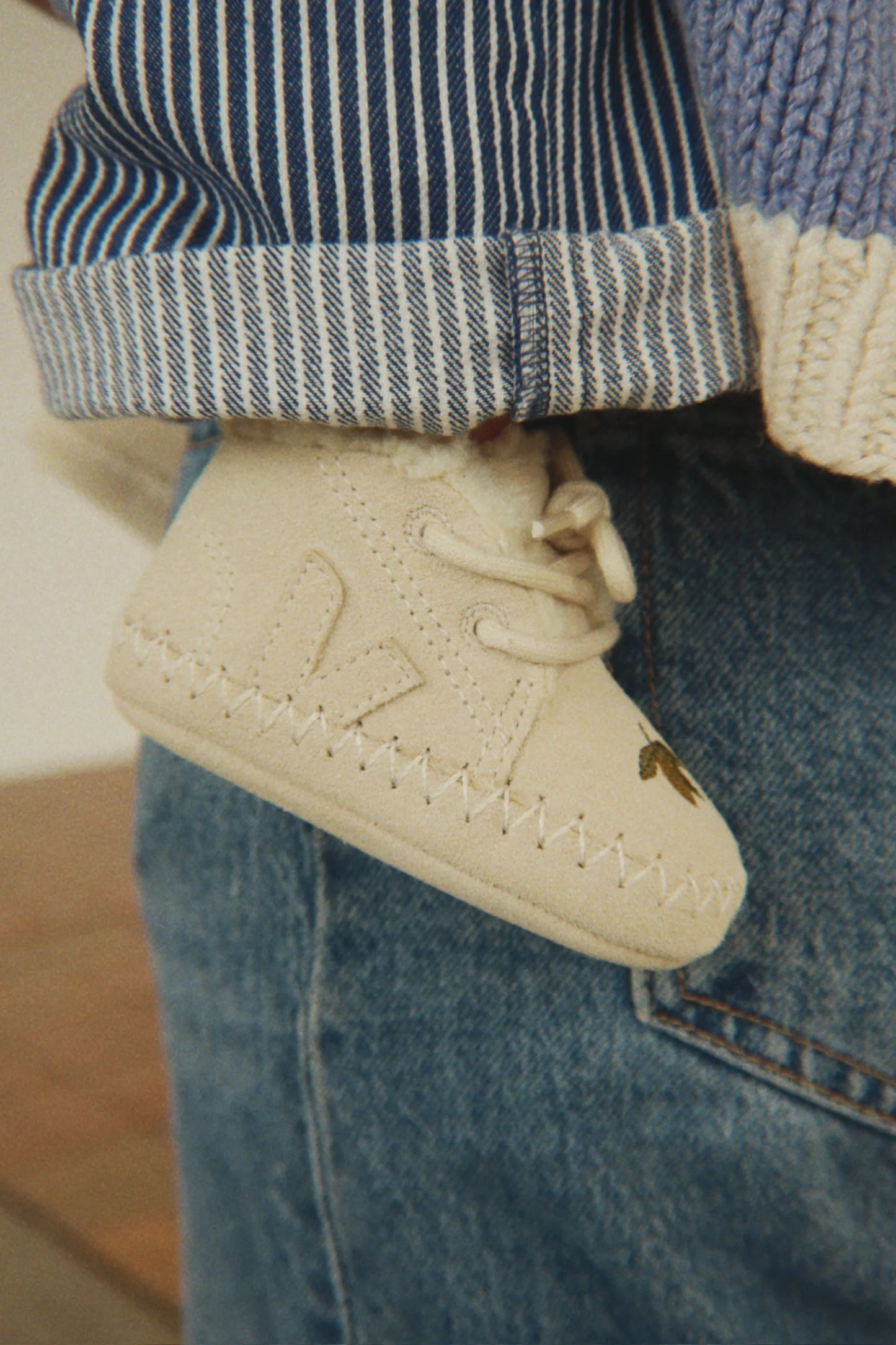 Konges Slojd - Veja x Konges Babyschuh in Beige mit Zitrone