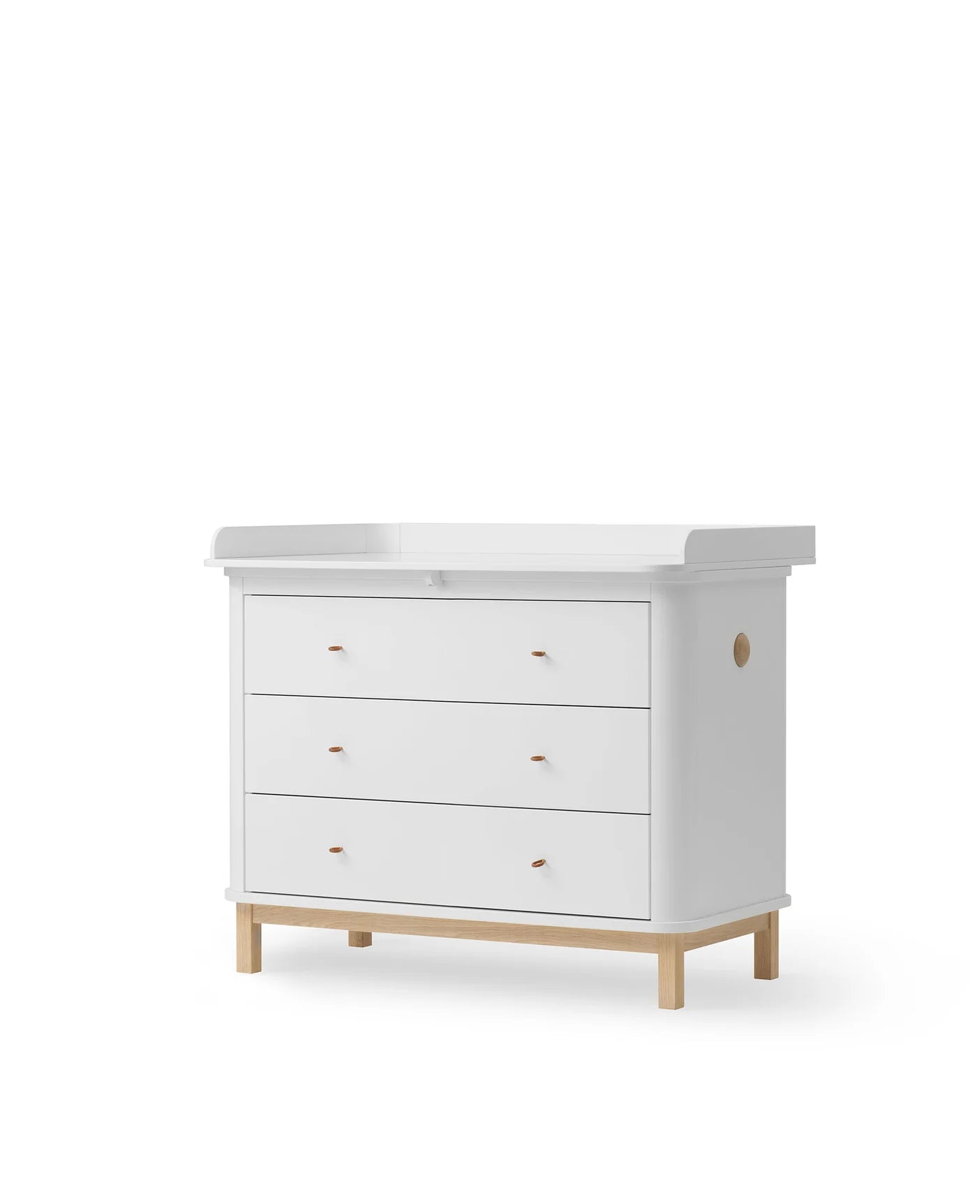 Oliver Furniture - Wood Wickelkommode in weiss/eiche mit 3 Schubladen
