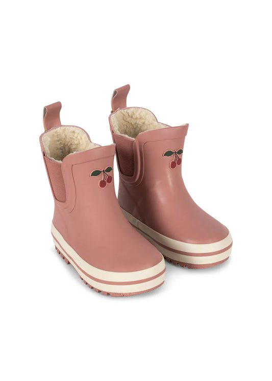 Konges -Rai gefütterte Gummistiefel  in Rosa mit Kirsche