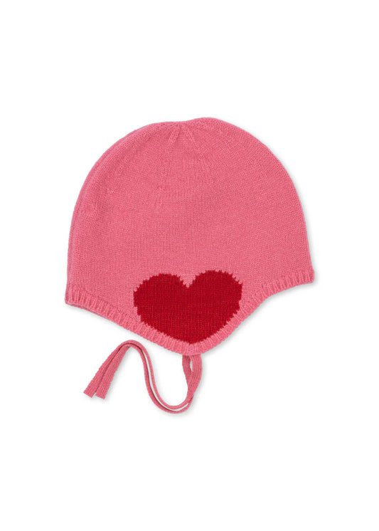 Konges Slojd - Collette Mütze in Pink mit roten Herz