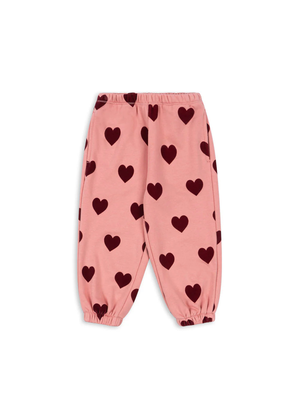 Konges Sløjd - Lou Sweatshirt Hose aus Biobaumwolle in Rosa mit Herzen