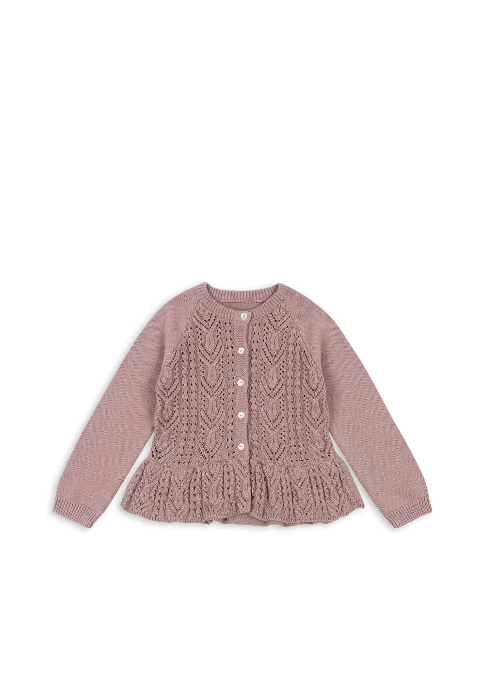 Konges Sløjd- Cabby Cardigan Strickjacke aus 100 % Biobaumwolle in Deauville Mauve Rosa