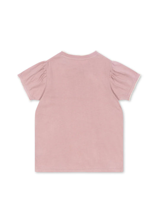 Konges Sløjd - Famo T-Shirt Kurzarm mit Kleinen Puffärmeln und Einhorn