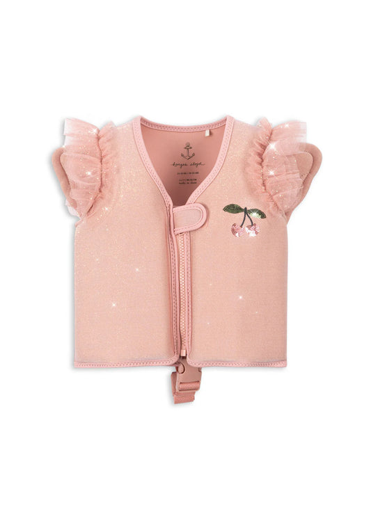 Konges Slojd  - Piper Schwimmweste in Rosa mit Glitzer Schmetterlin