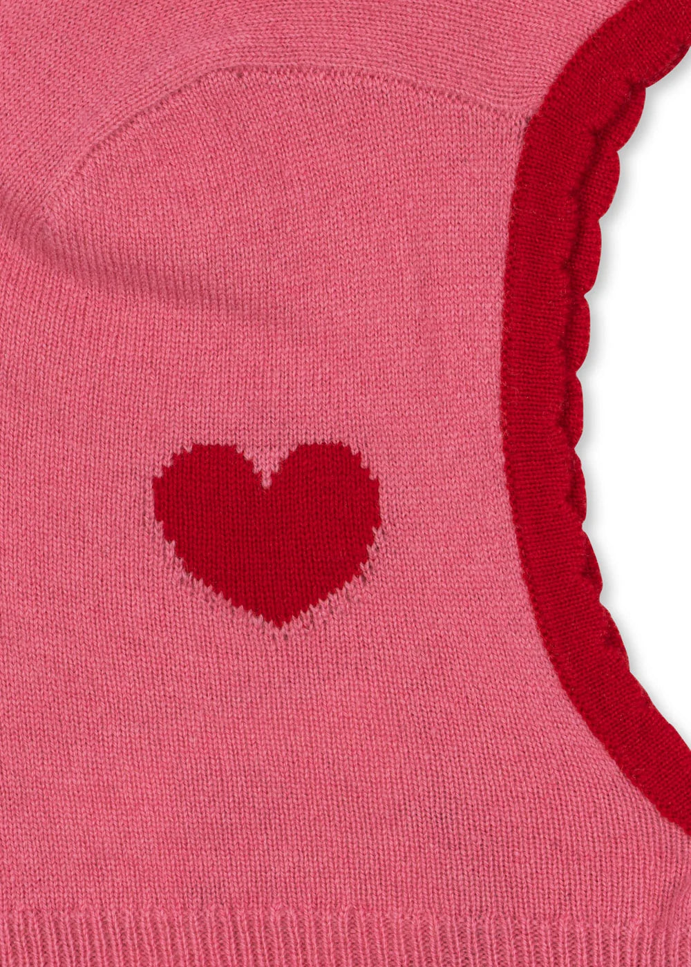 Konges Slojd - Colette Balaclava in Pink / Rot mit Herz Sturmhaube für Kinder