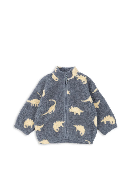 Konges Sløjd - Jody Teddyjacke hellblau mit Dino Modell Dino Mist