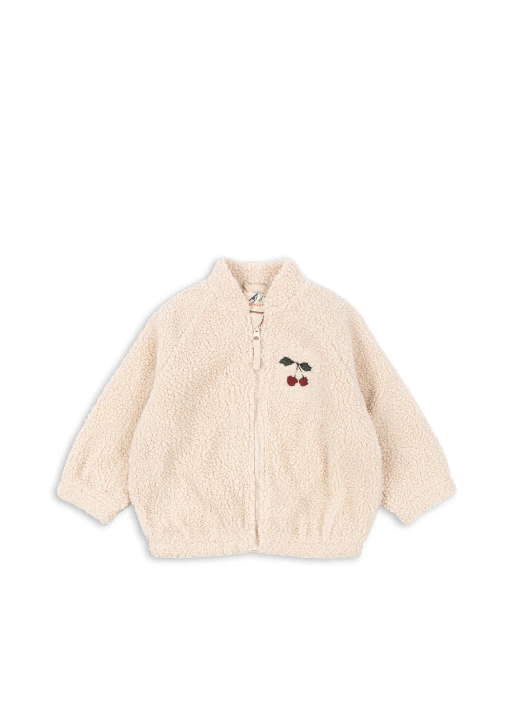 Konges Sløjd - Jazz Teddyjacke beige nature mit Kirsche