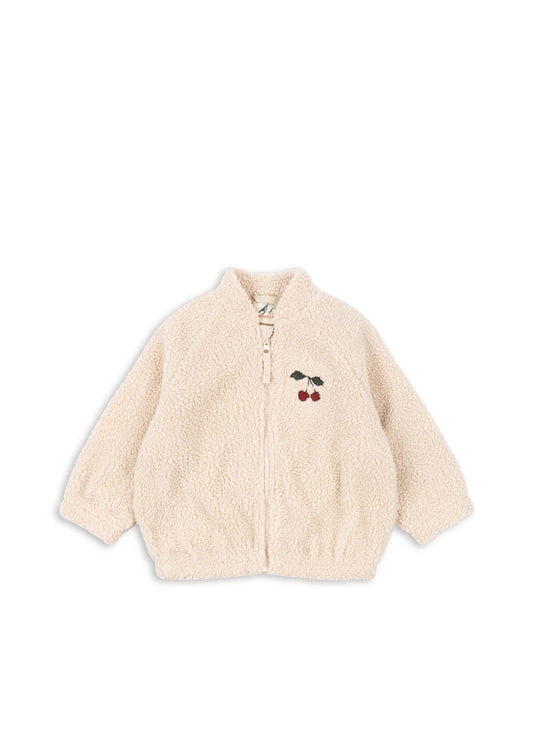 Konges Sløjd - Jazz Teddyjacke beige nature mit Kirsche