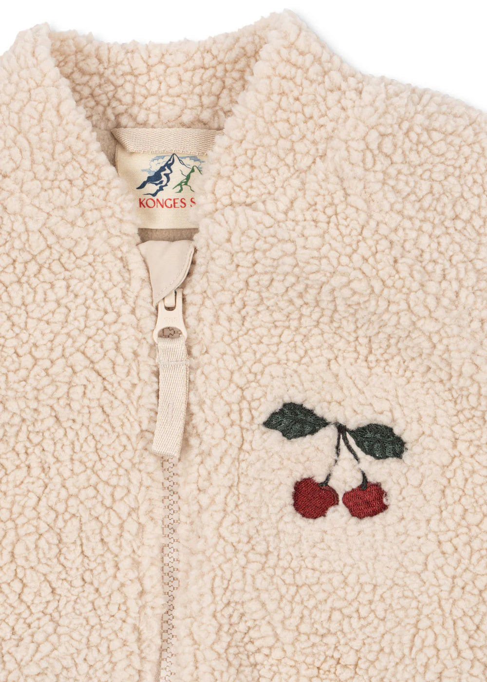 Konges Sløjd - Jazz Teddyjacke beige nature mit Kirsche