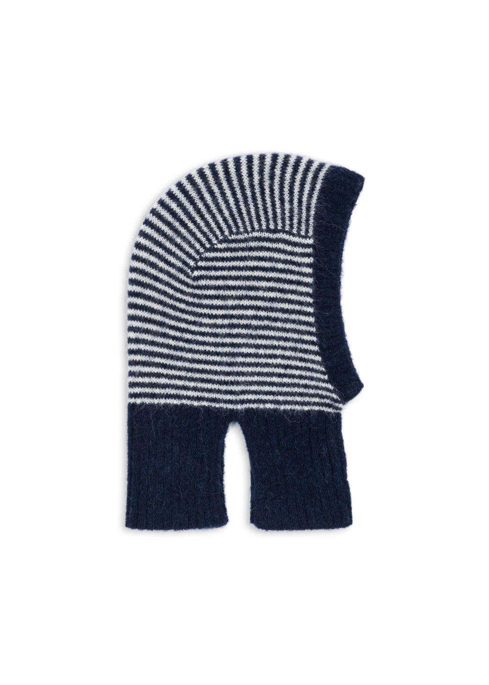 Konges - Berle Balaclava aus Merinowolle in blau / cremeweiss gestreift