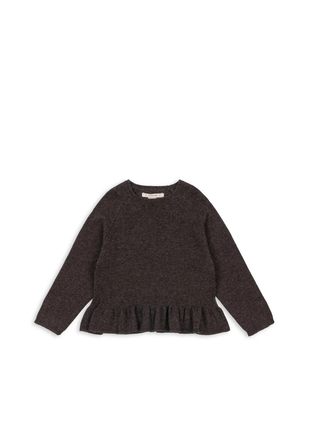 Konges Sløjd - Cathy Pullover mit Rüschen in braun aus Kaschmir Wolle