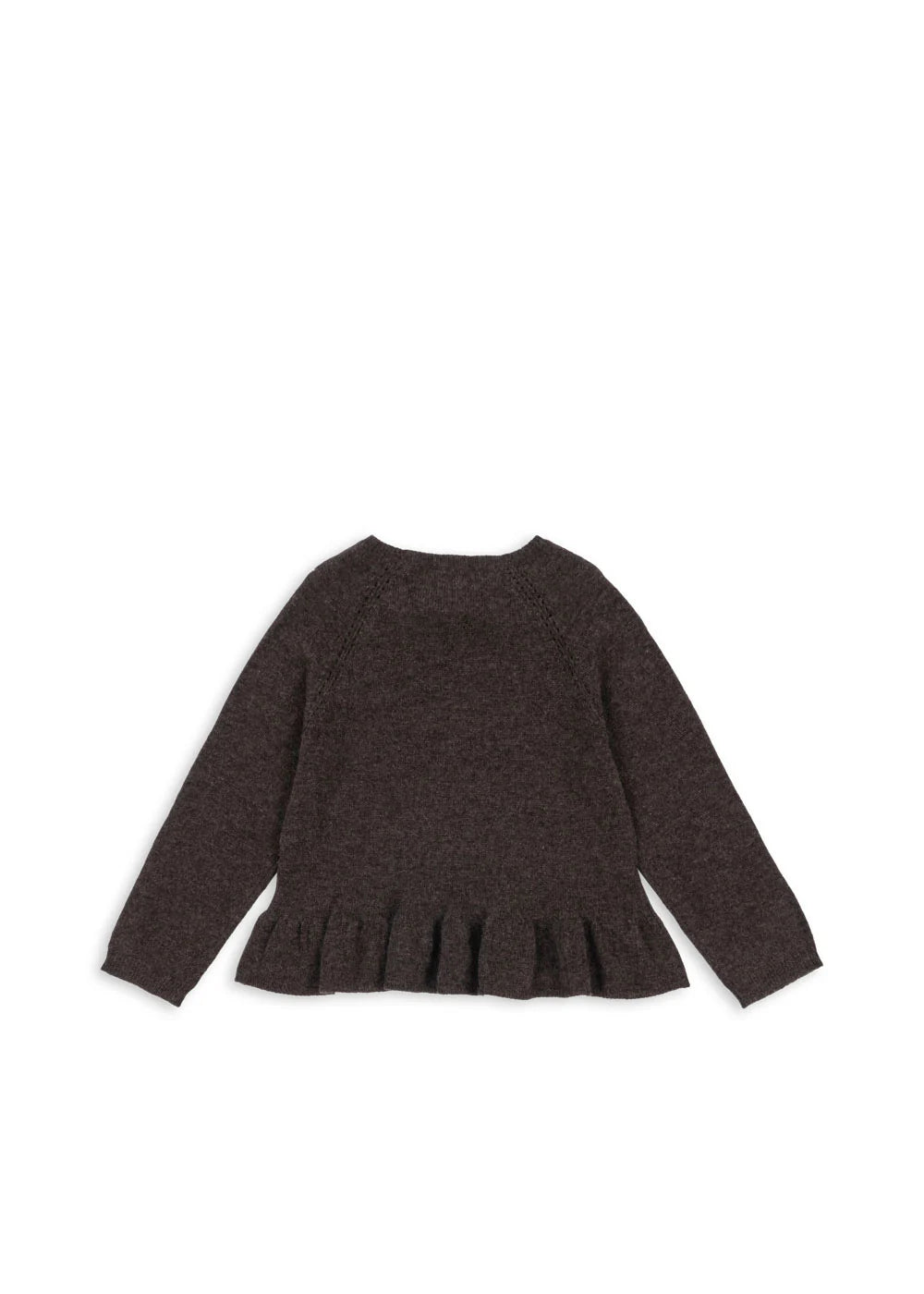 Konges Sløjd - Cathy Pullover mit Rüschen in braun aus Kaschmir Wolle